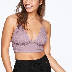 PINK SMOCKED TRIANGLE BRALETTE PURPLE